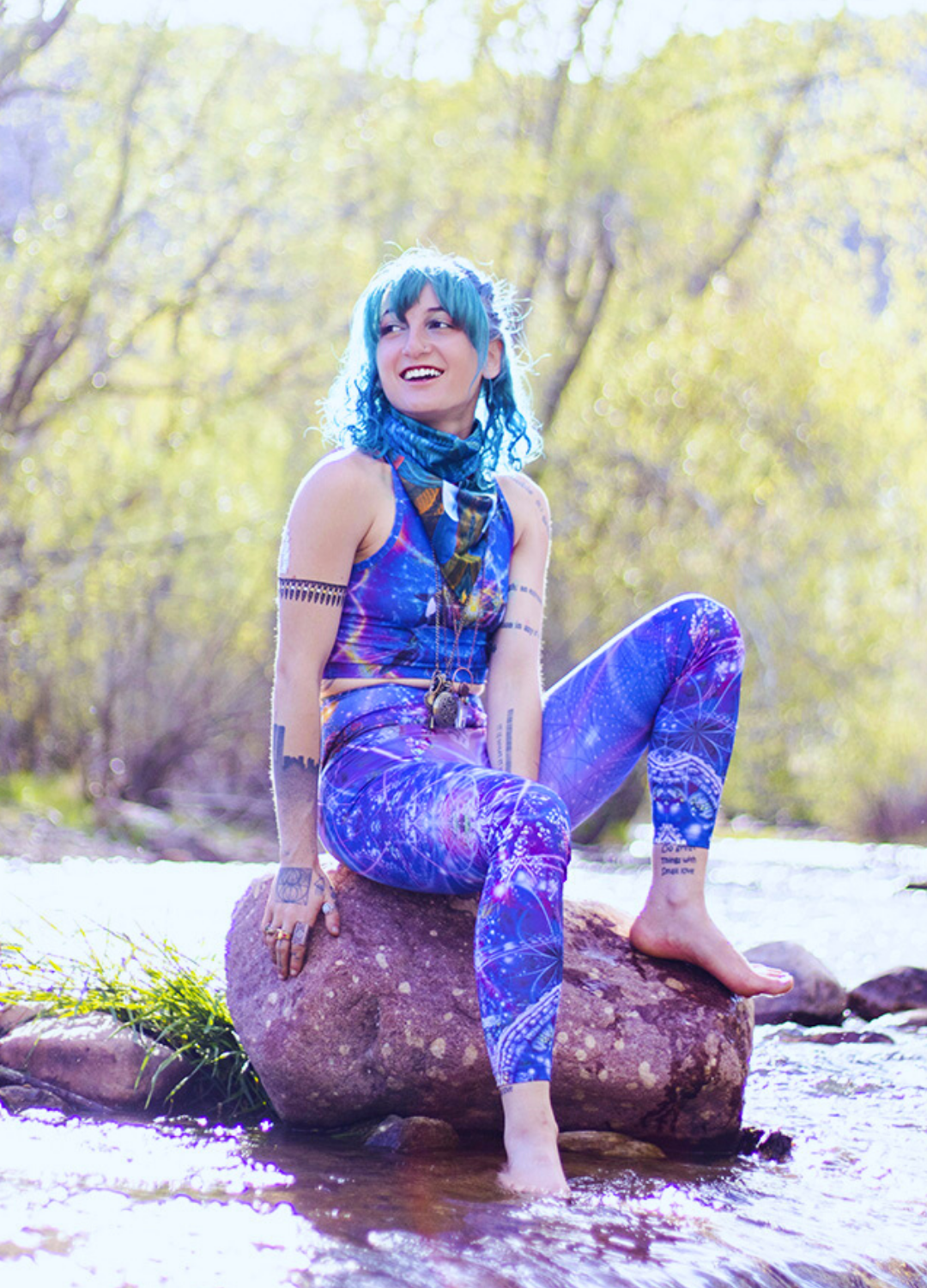 Recycled Yoga Leggings | Festival Pants | Psychedelic Gates of Atlantis