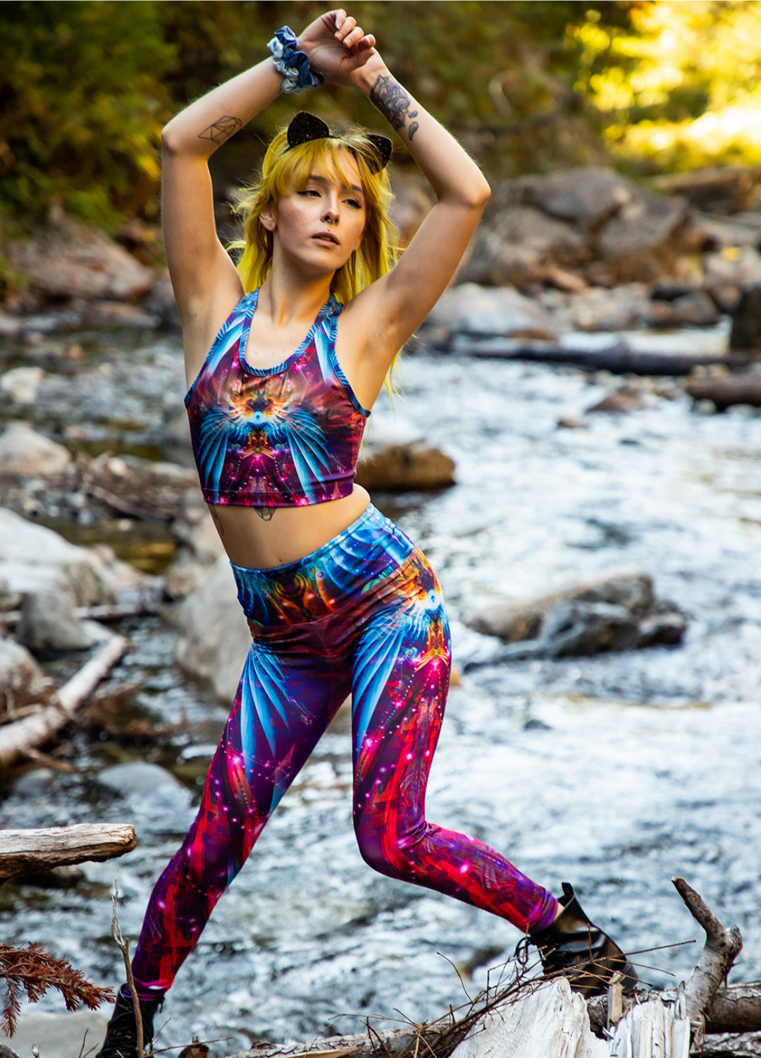 Festival Leggings | Eco Yoga Pants | Aesthetic Leggings Phoenix Rising
