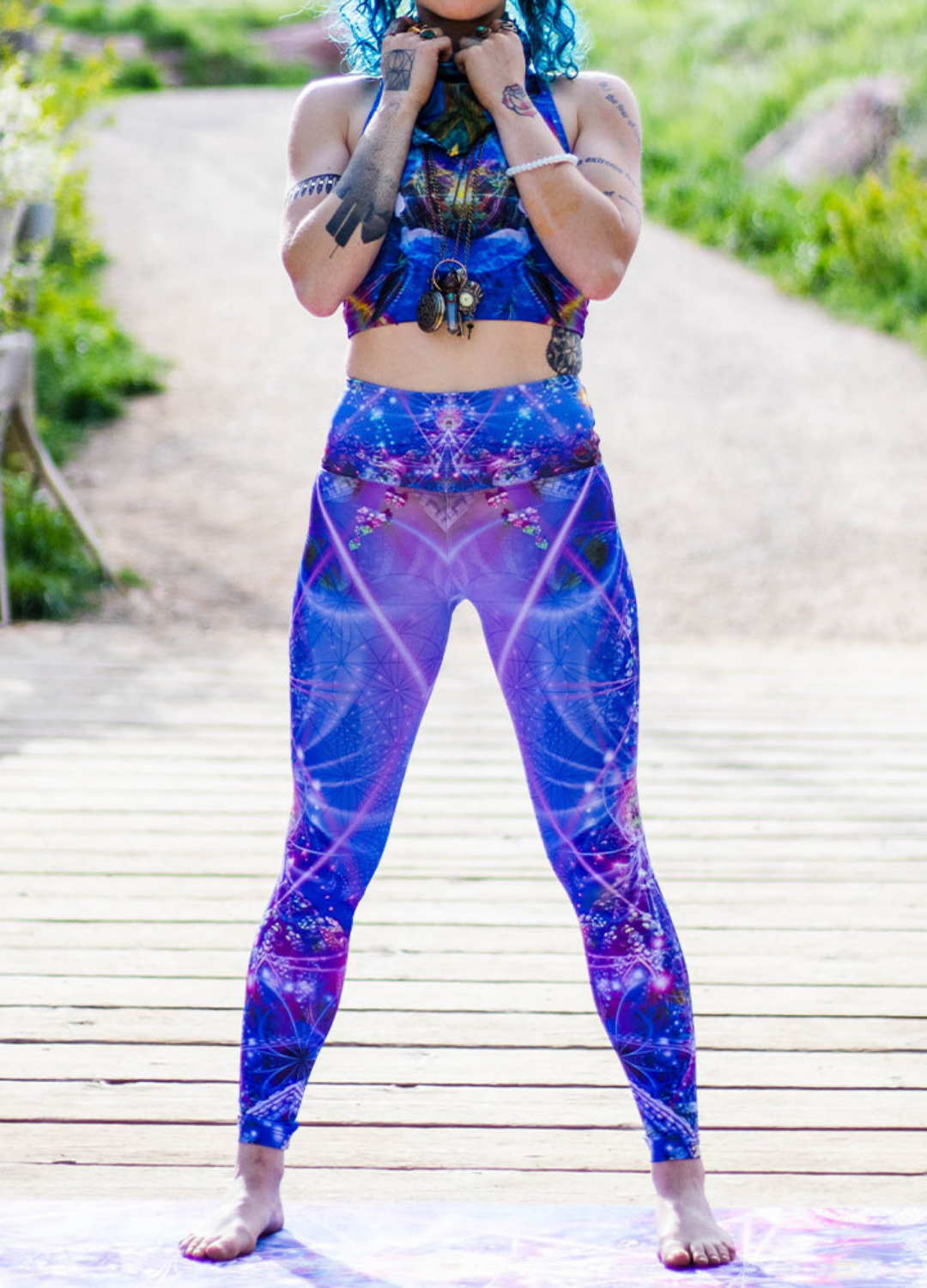 Recycled Yoga Leggings | Festival Pants | Psychedelic Gates of Atlantis