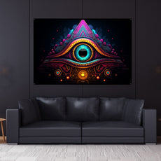 Third Eye Chakra UV Reactive Wall Hanging | Spiritual Wall Hanging | Visionary Psychedelic Art | UV Ink Blacklight Psychedelic Tapestry