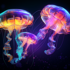 Psy Jelly Fish UV Reactive Wall Hanging | Shamanic Wall Hanging | Visionary Psychedelic Art | UV Ink Blacklight Psychedelic Tapestry