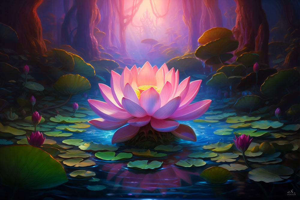 Sacred Lotus Flower | Spiritual Visionary Artwork