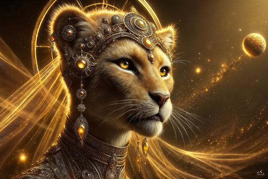 The Lyran Lioness | Galactic Visionary Artwork