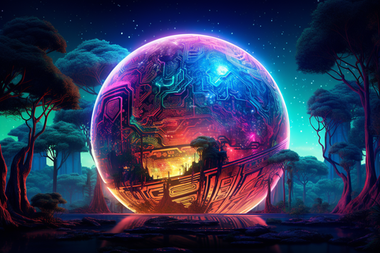 DMT land UV Reactive Wall Hanging | Shamanic Wall Hanging | Visionary Psychedelic Art | UV Ink Blacklight Psychedelic Tapestry