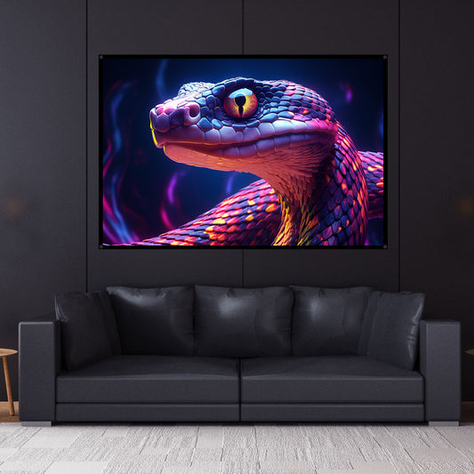 Snake Serpent UV Reactive Wall Hanging | Shamanic Wall Hanging | Visionary Psychedelic Art | UV Ink Blacklight Psychedelic Tapestry