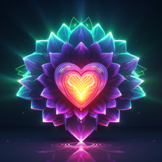 Heart Chakra UV Reactive Wall Hanging | Spiritual Wall Hanging | Visionary Psychedelic Art | UV Ink Blacklight Psychedelic Tapestry