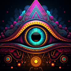 Third Eye Chakra UV Reactive Wall Hanging | Spiritual Wall Hanging | Visionary Psychedelic Art | UV Ink Blacklight Psychedelic Tapestry