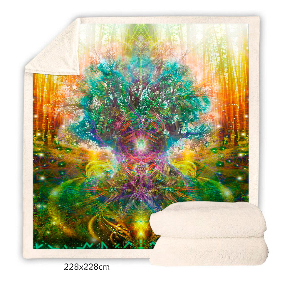 Dear Mother Tree Sherpa Fleece Blanket | Cozy Throw Blanket