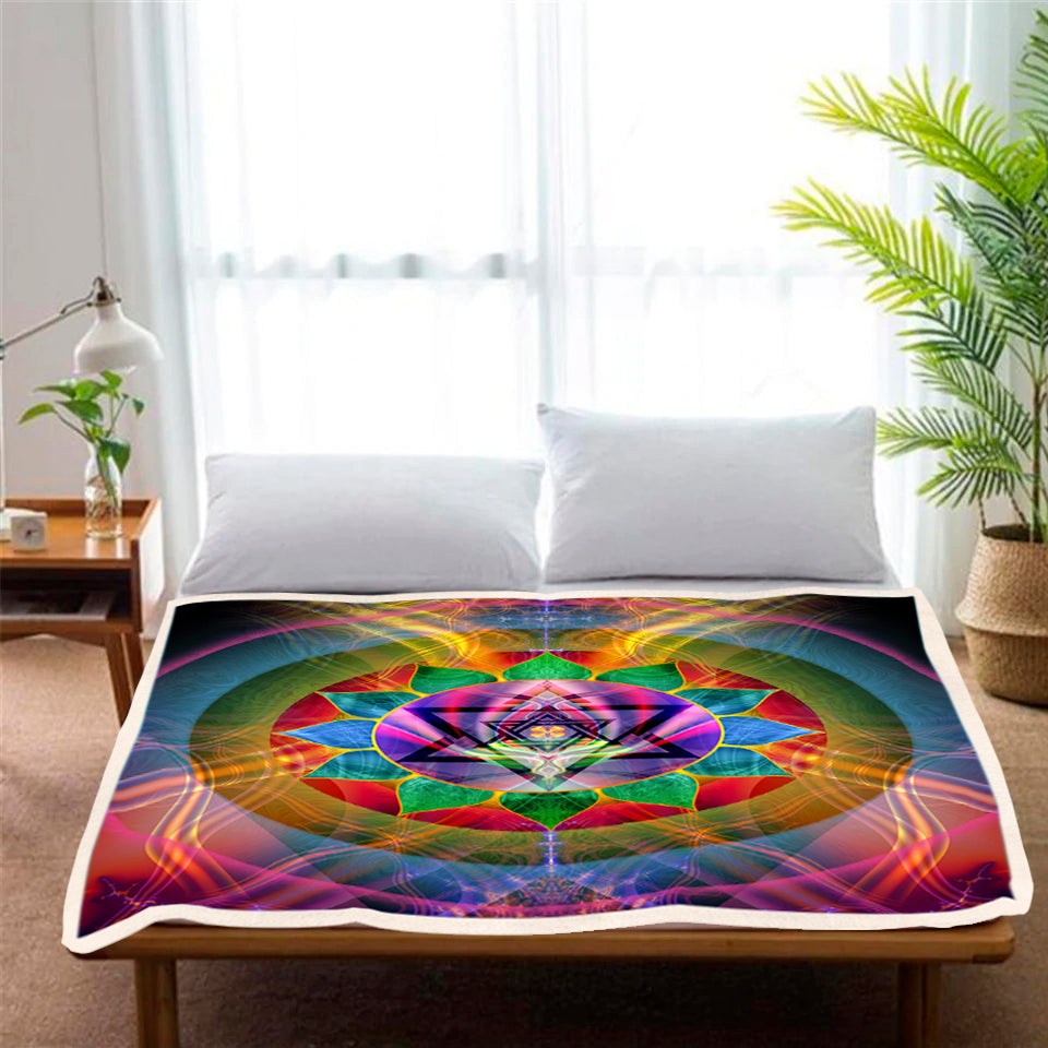 Chakra sherpa fleece blanket