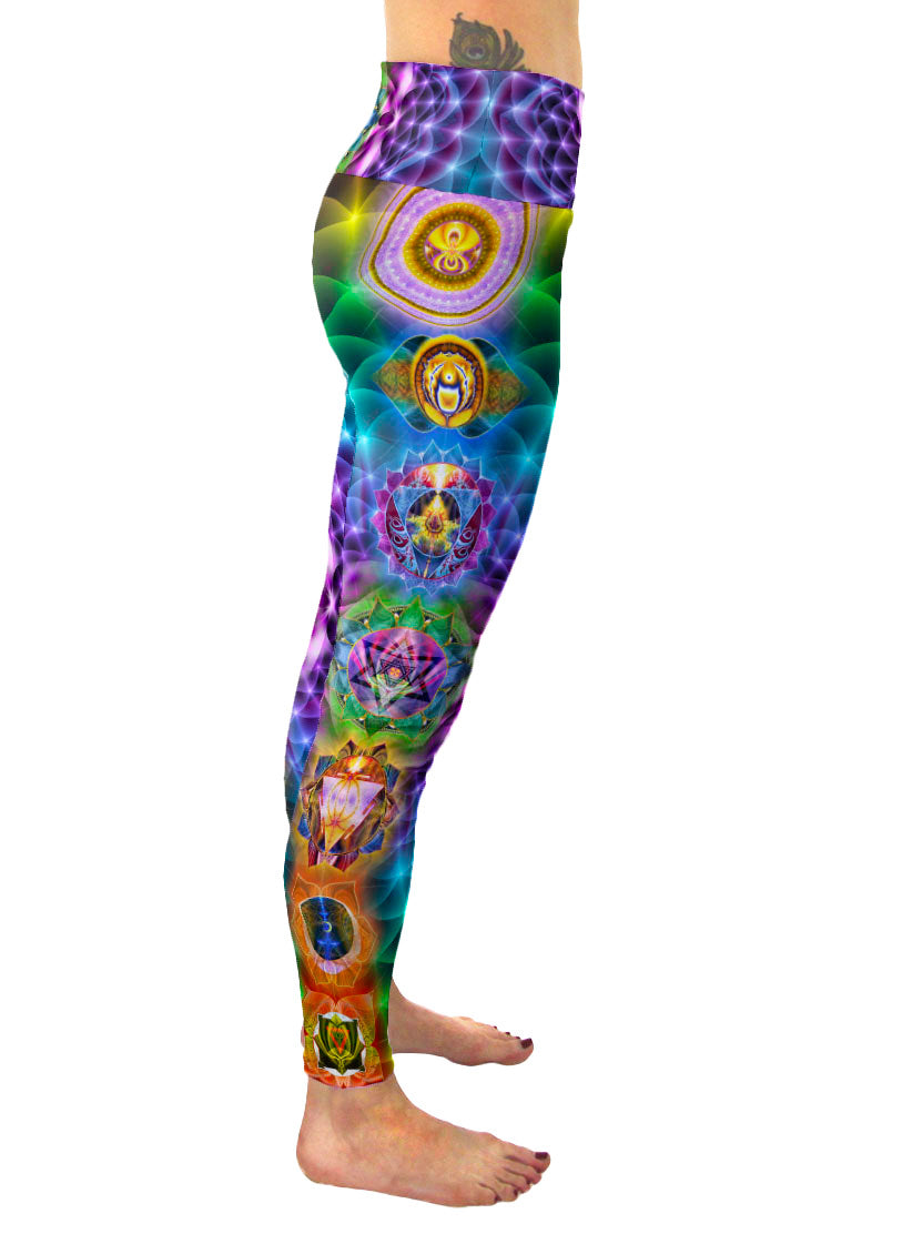 Chakra Leggings | Chakra Yoga Pants | Recycled Leggings | Eco Chakras