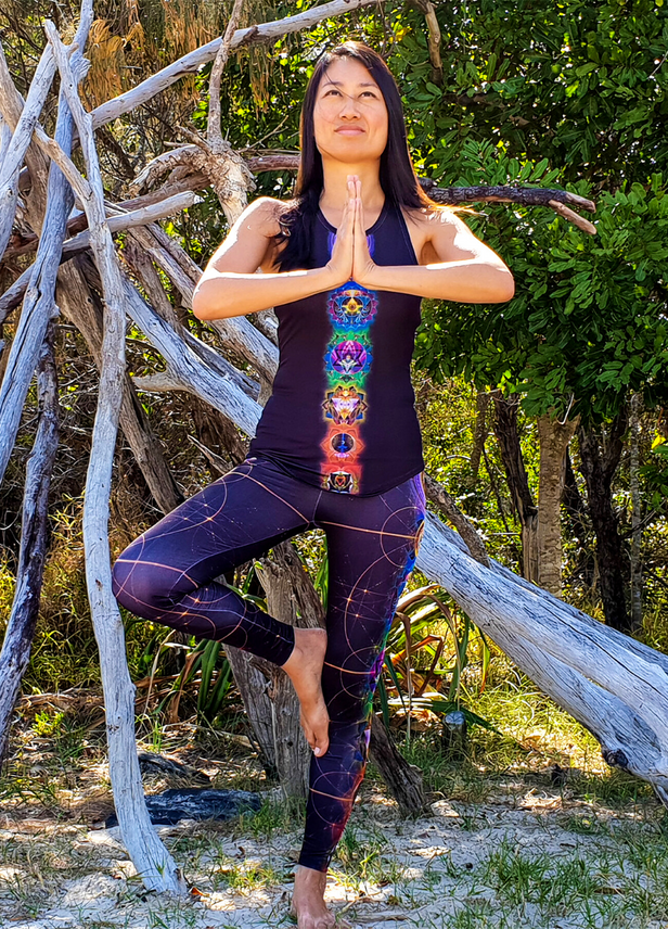 Eco Yoga Pants | Chakra Leggings | Recycled Leggings Chakra Balance