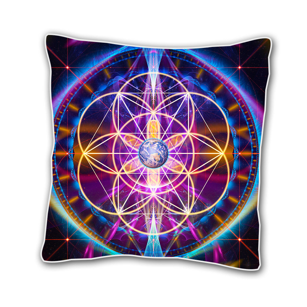 Earth Sacred Geometry Cushion Cover