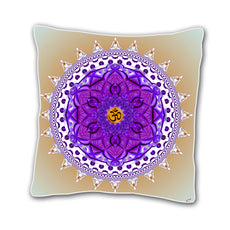 White and Purple 18 x 18 Inch Throw Pillow Cover