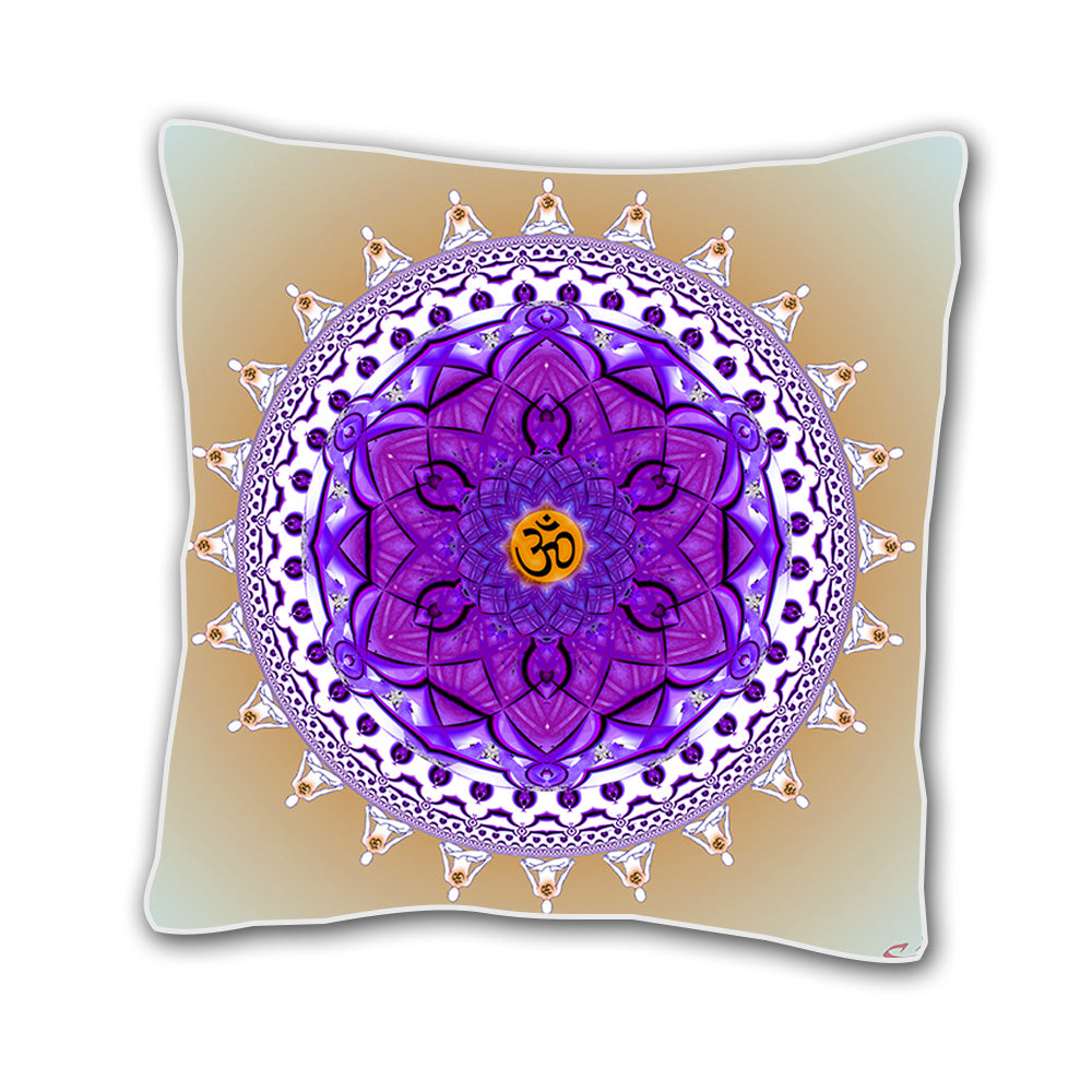 White and Purple 18 x 18 Inch Throw Pillow Cover