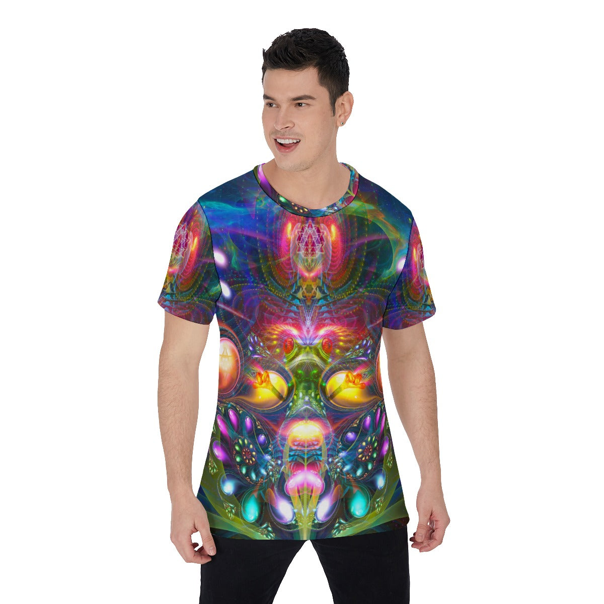 Trippy Psychedelic Men's T-shirt Festival Rave DiMiTri the Frog