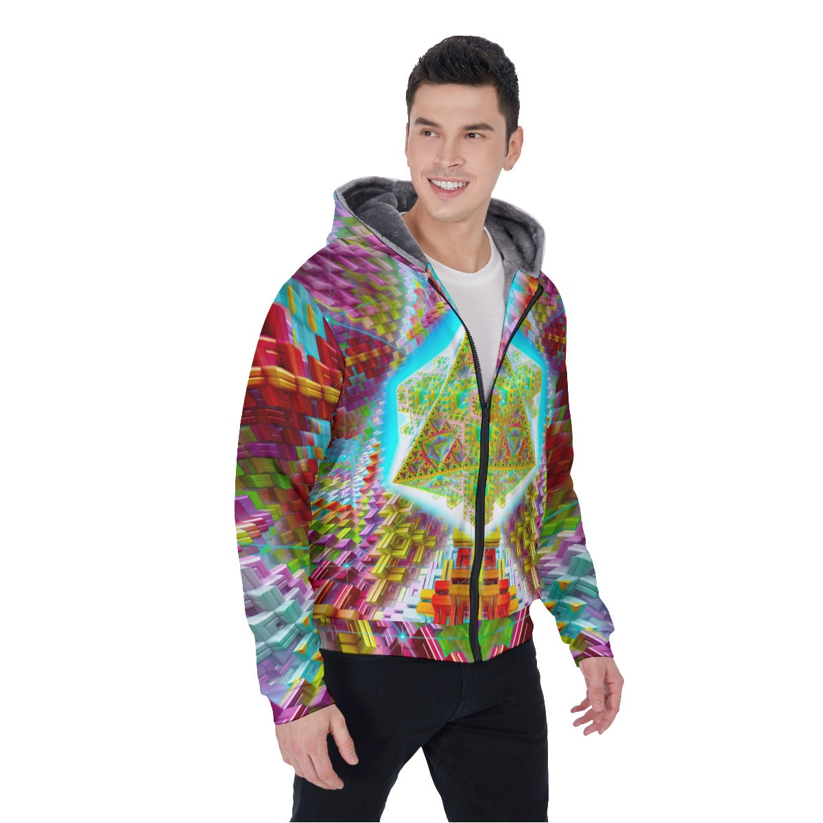 Psychedelic Sherpa Lined Jacket 