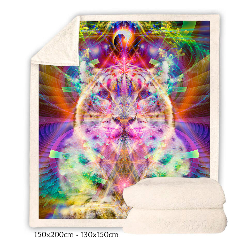 White Leopard Sherpa Fleece Blanket | Cozy Throw Blanket