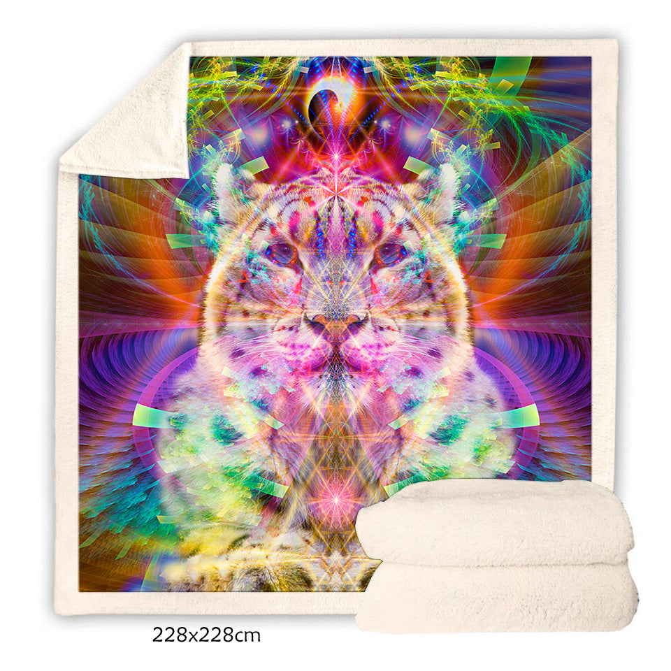 White Leopard Sherpa Fleece Blanket | Cozy Throw Blanket