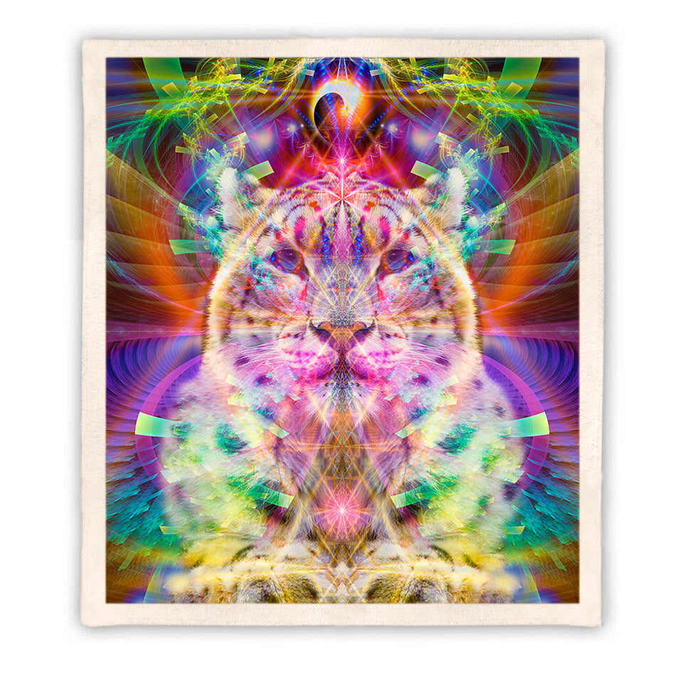 White Leopard Sherpa Fleece Blanket | Cozy Throw Blanket