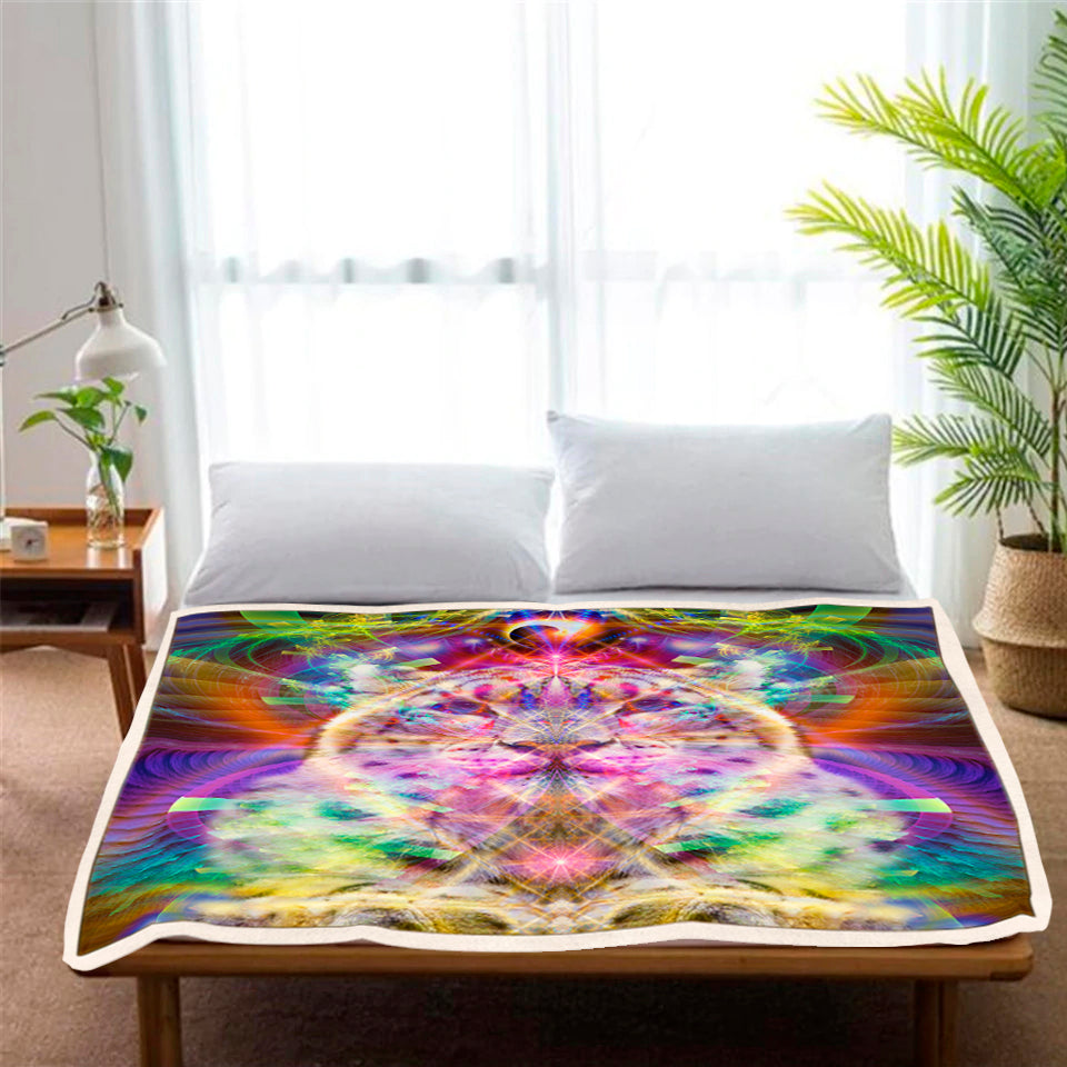 White Leopard Sherpa Fleece Blanket | Cozy Throw Blanket