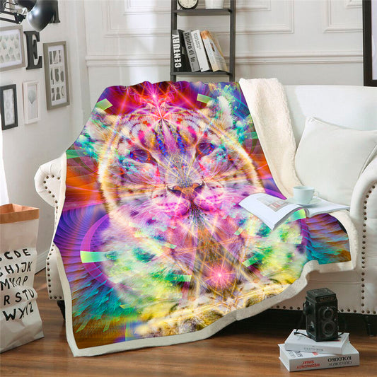 White Leopard Sherpa Fleece Blanket | Cozy Throw Blanket