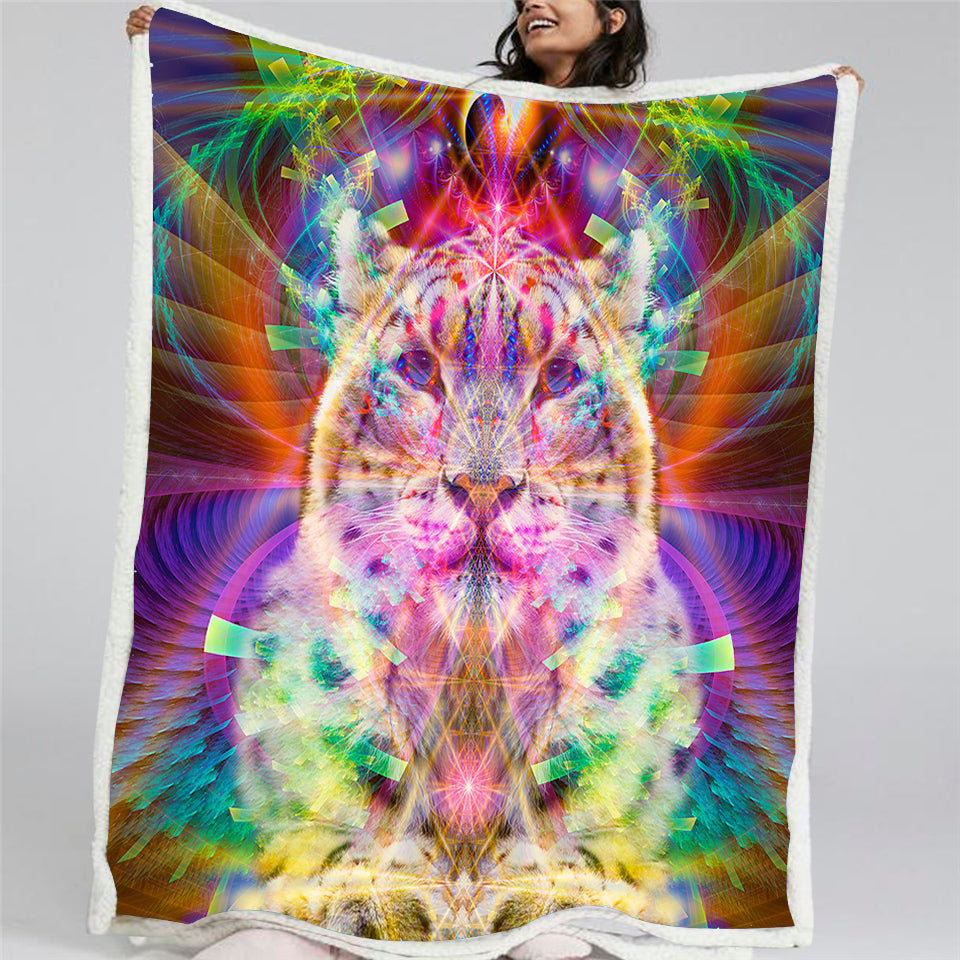 White Leopard Sherpa Fleece Blanket | Cozy Throw Blanket