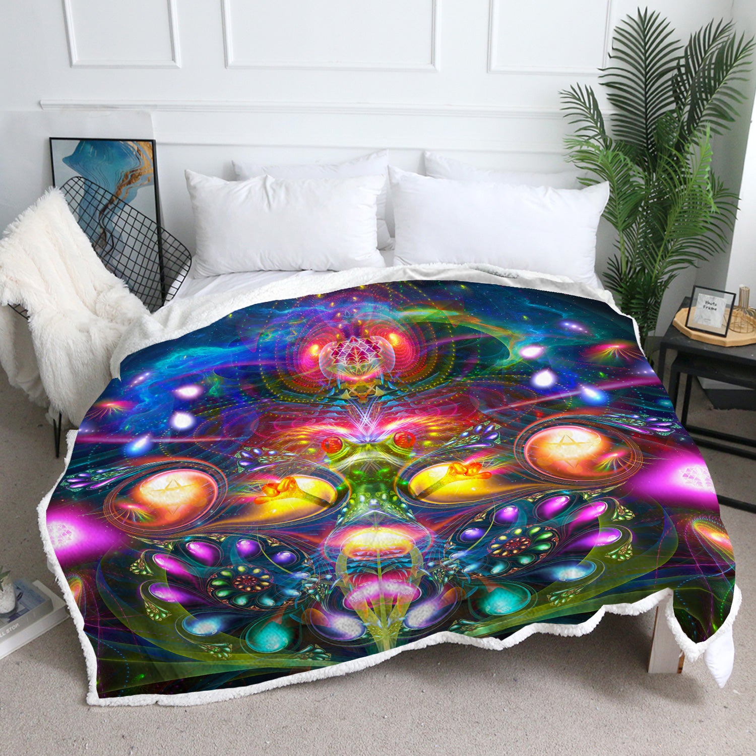 Psy Frog Fleece Blanket