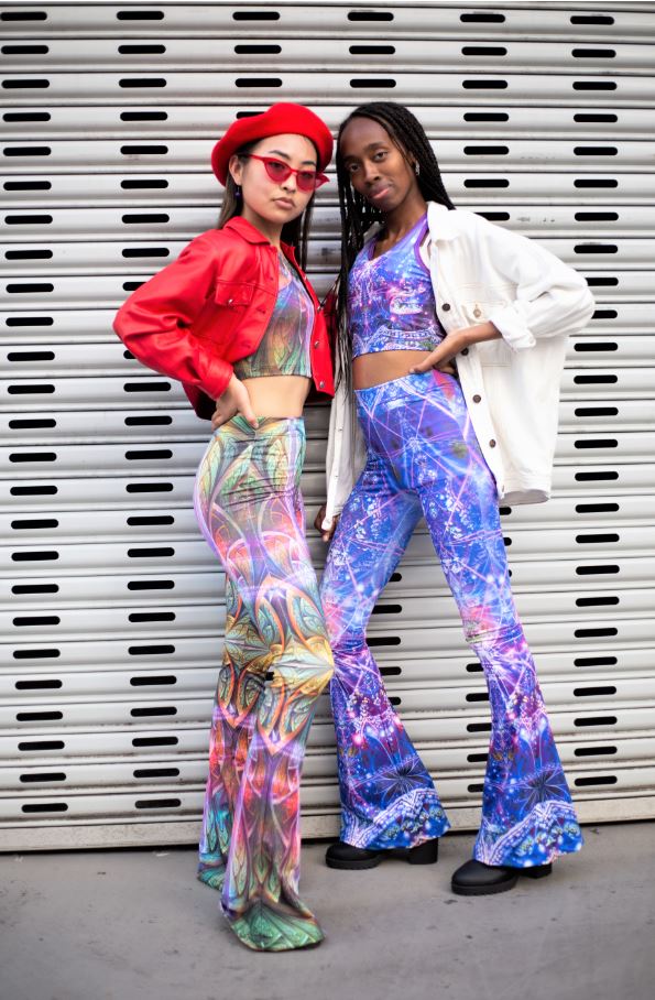 Psychedelic Bell Bottoms, Womens, Rave Pants