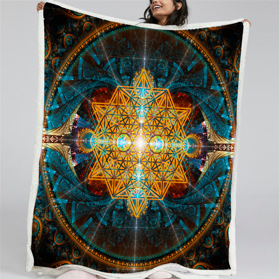 Equilibrium Sacred Geometry Throw Blanket