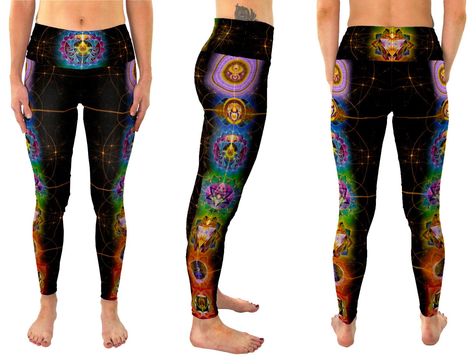 Chakra Leggings | Chakra Yoga Pants | Recycled Leggings | Eco Chakras