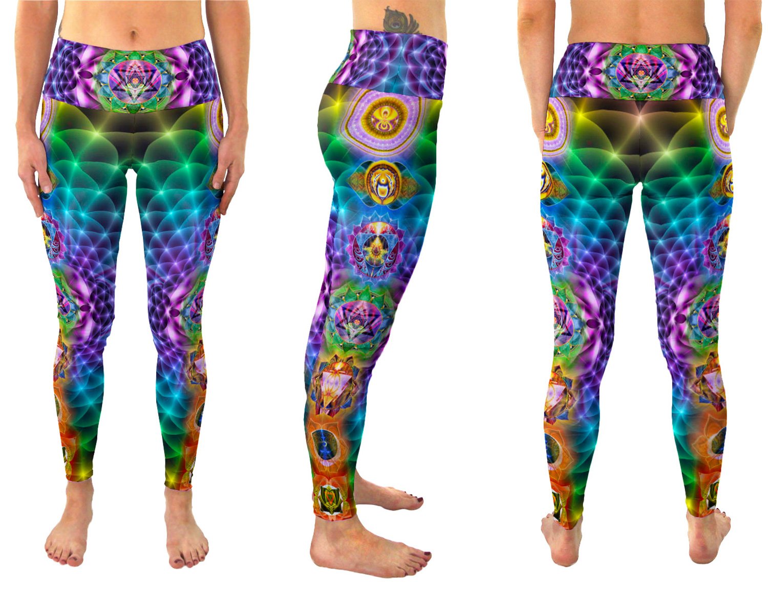 Women's Yoga Pants Seven Chakras - Ohm Clothing