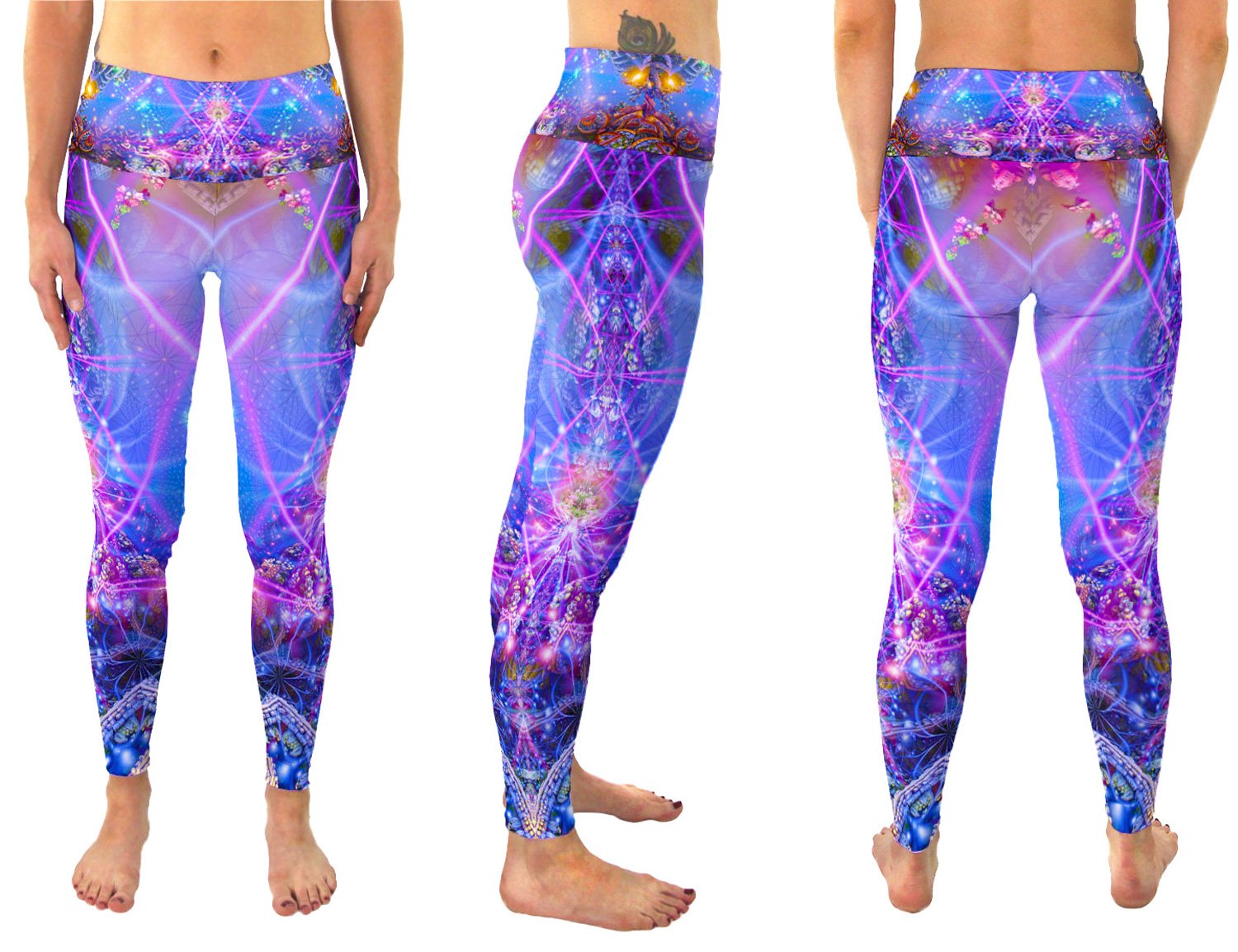 Recycled Yoga Leggings, Festival, Psychedelic