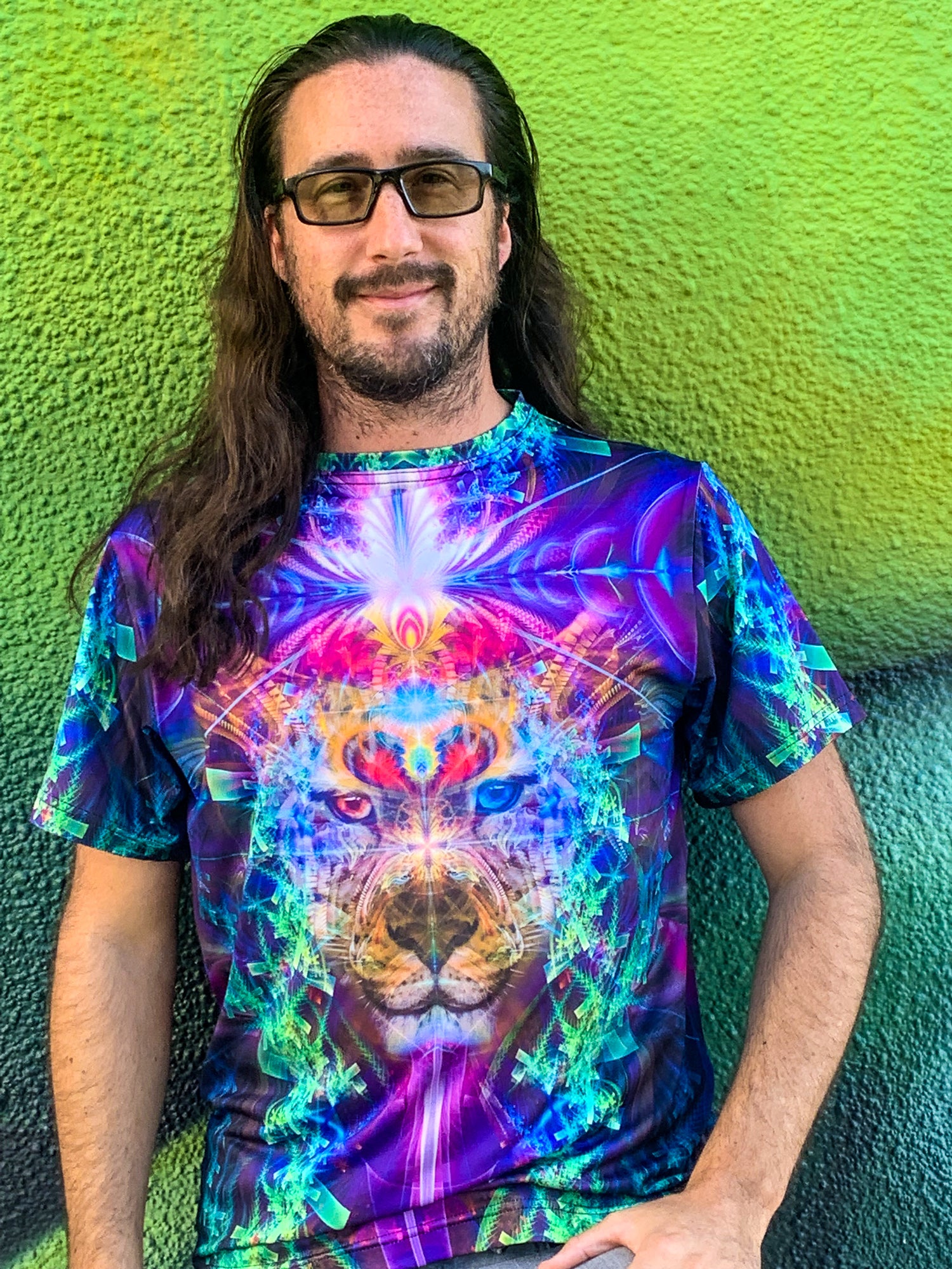 Psychedelic  Mens T-Shirt | Shaman Jaguar Animal Totem | TrippinJaguar