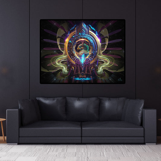 Eagle Shaman Spiritual Wall Hanging | Shamanic Tapestry | Visionary Psychedelic Art | Kuychi Apuchin
