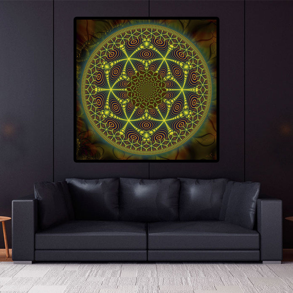 Trippy Psychedelic Tapestry | Shamanic Wall Hanging | Psy Art | Mescal ...