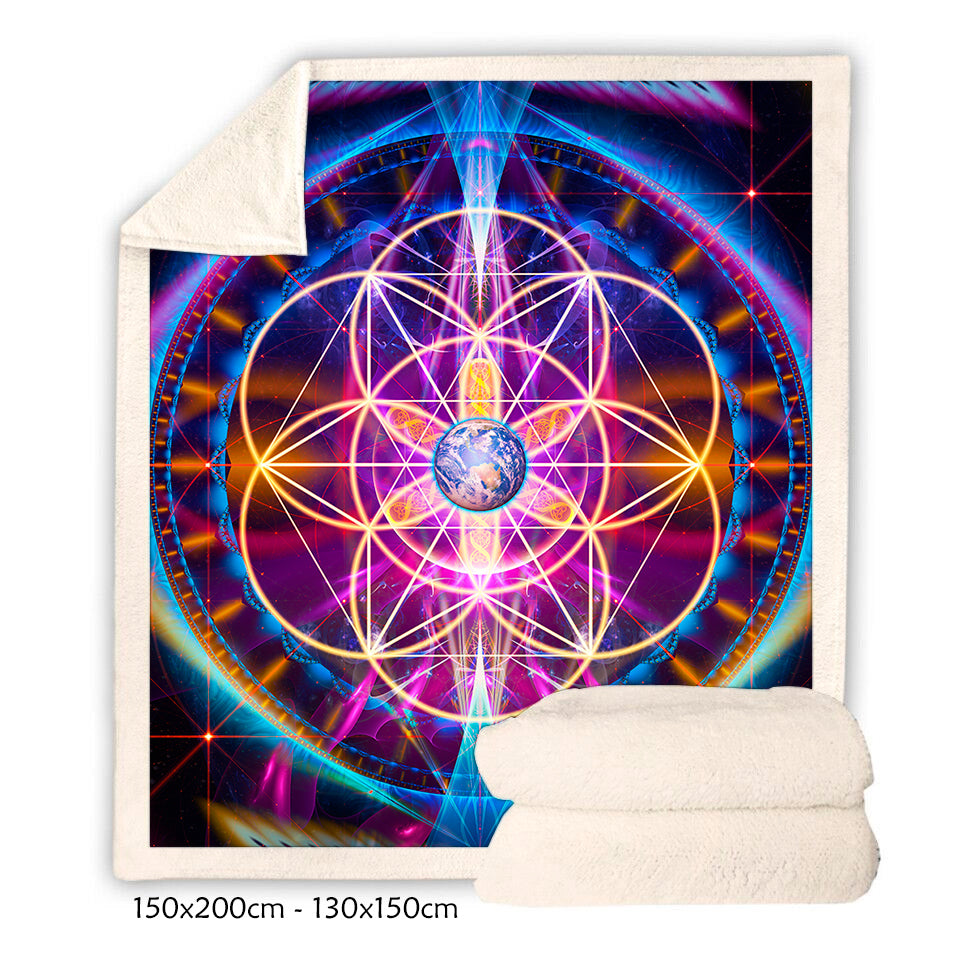  New Earth Flower of Life Throw Blanket