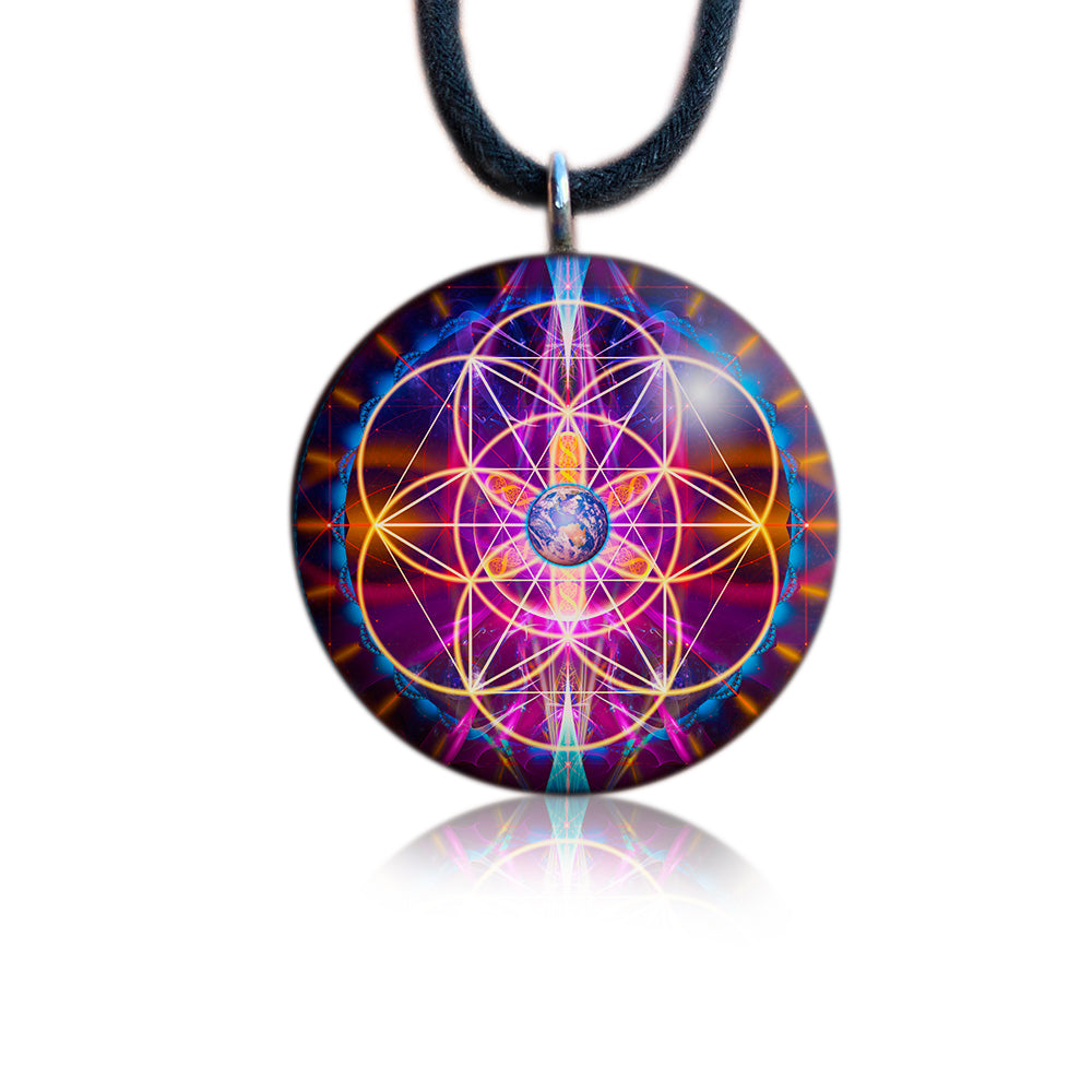 Sacred Geometry Orgone Pendant | Flower of Life Necklace | New Earth