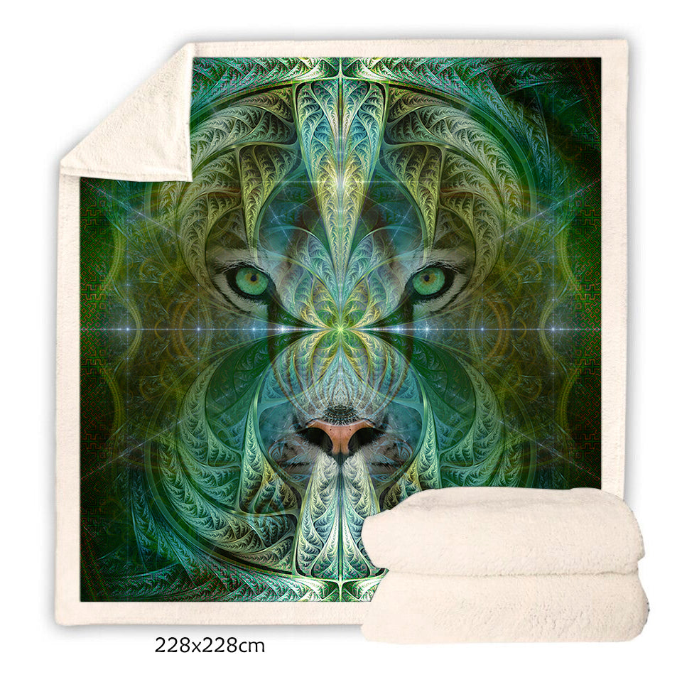 White Tiger Throw Blanket 3